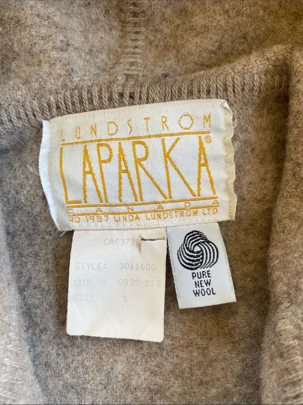 Vintage Linda Lundström La Parka 3-in-1 Coat Heather Grey Taupe Minimalist Small - Picture 4 of 14